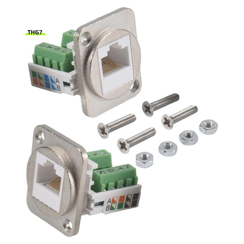 อะแดปเตอร์เทอร์มินัลสกรูเมาท์แผง RJ45 ของ2 ชิ้น, RJ45, RJ45/8P8C ตัวเมียแผง Mount Connector, RJ45 So