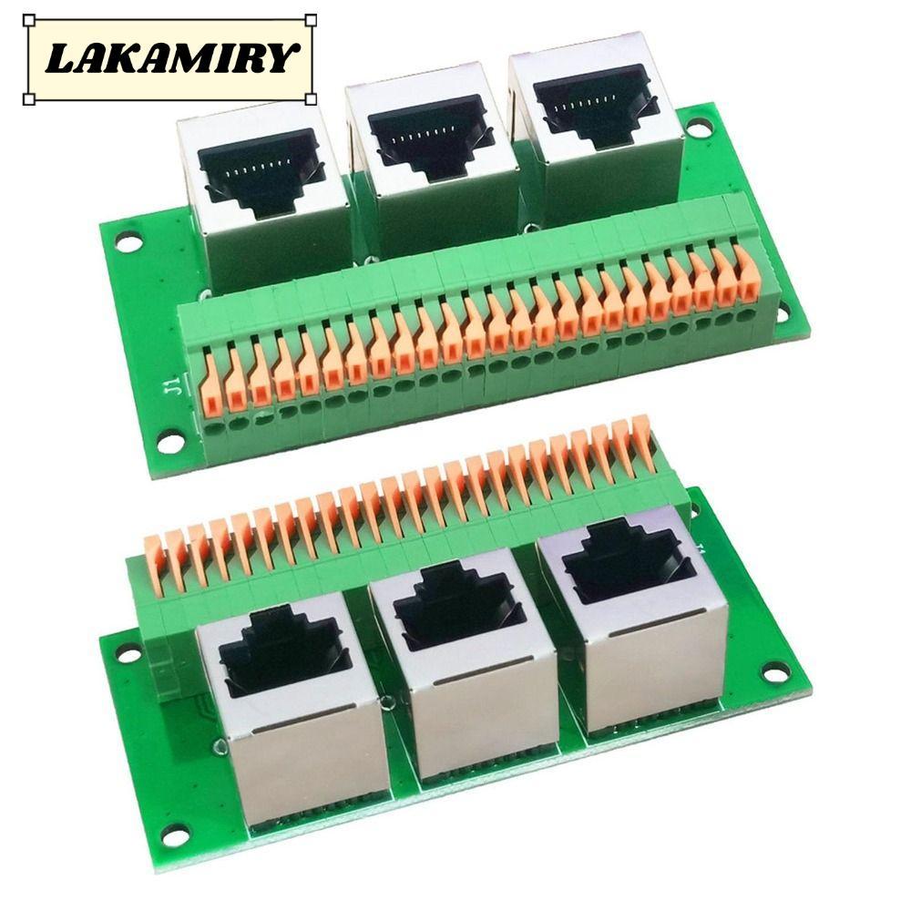LAKAMIRY RJ45 Breakout Board, 8-Pin Solderless RJ45 Female Connector, Professional Spring Terminal T