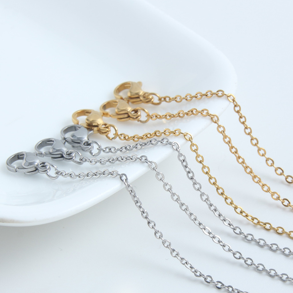 สร้อยคอสแตนเลส O-Chain Cross Chain เครื่องประดับโซ่ธรรมดาโซ่กระดูกไหปลาร้าโซ่เสื้อกันหนาว diy สร้อยค