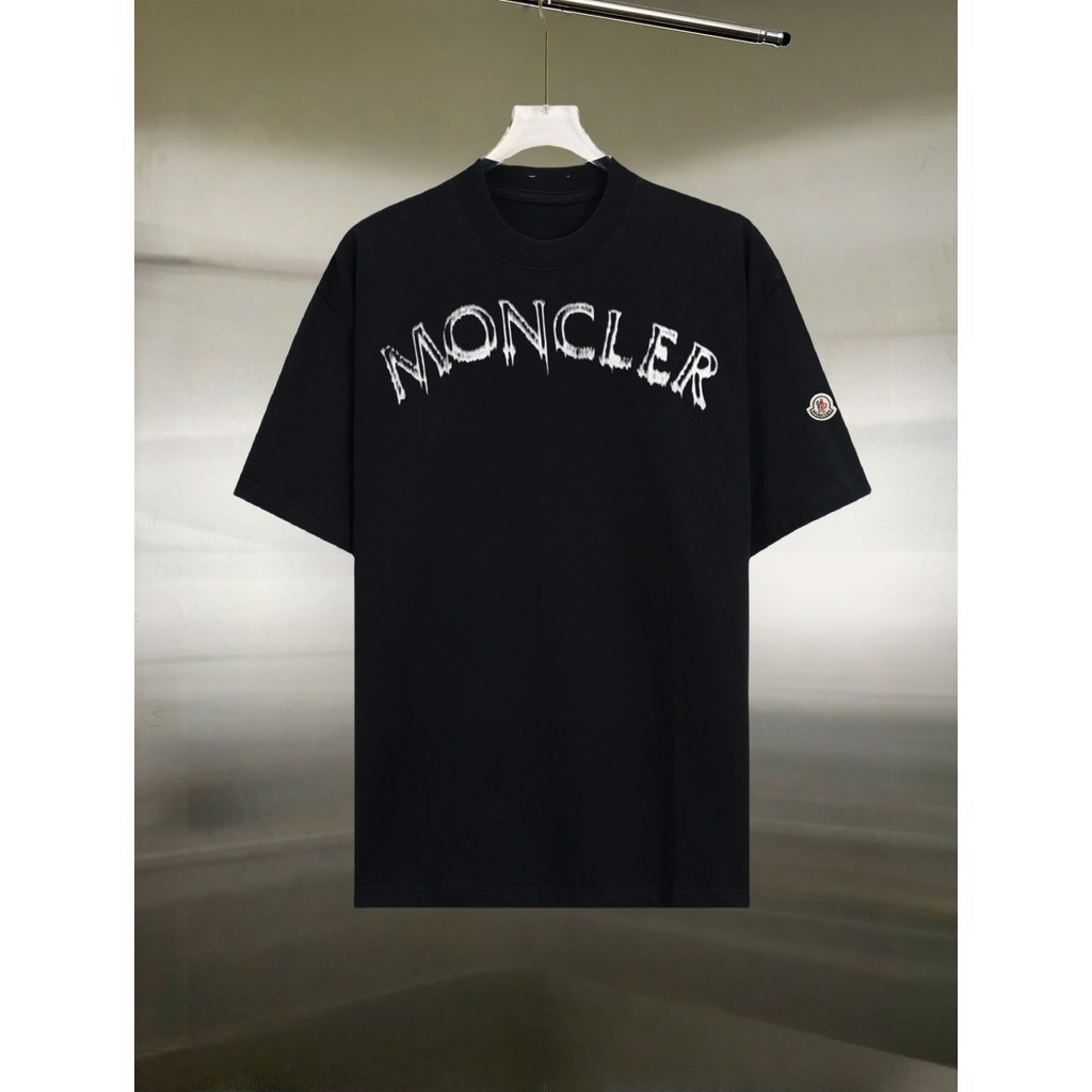 Moncler2026 Moncler 2026 คลาสสิกรอบคอแขนสั้นเสื้อยืดผู้ชายผู้หญิงอินเทรนด์ญี่ปุ่นกลางแจ้ง Two-Line R