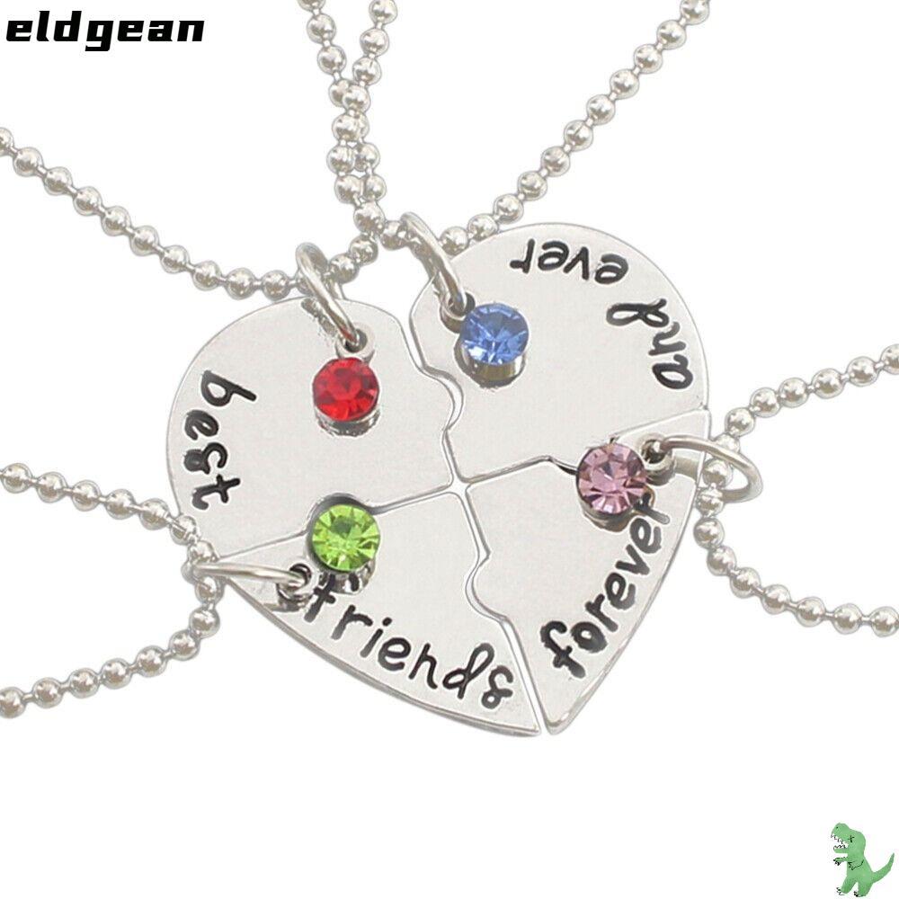 ELDGEAN 4 Bff Friend Love Necklace Best Friend Froever Womens Necklace
