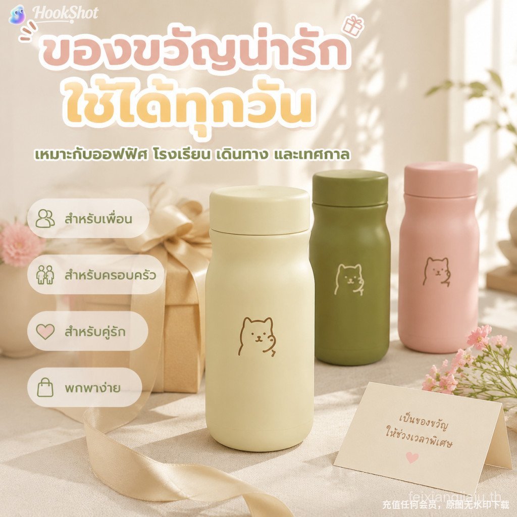 แก้วเก็บความร้อนสแตนเลสสุดน่ารัก ขนาดพกพาแบบมินิ สำหรับใส่กระเป๋า ดีไซน์เรียบง่าย เหมาะสำหรับผู้ชายผู้หญิง นักเรียน