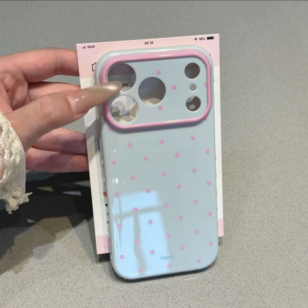 Macaron Contrast Color Polka Dot เหมาะสําหรับ Apple 17/161514เคสโทรศัพท์ Pro 13/12pro Soft Case 11 ร
