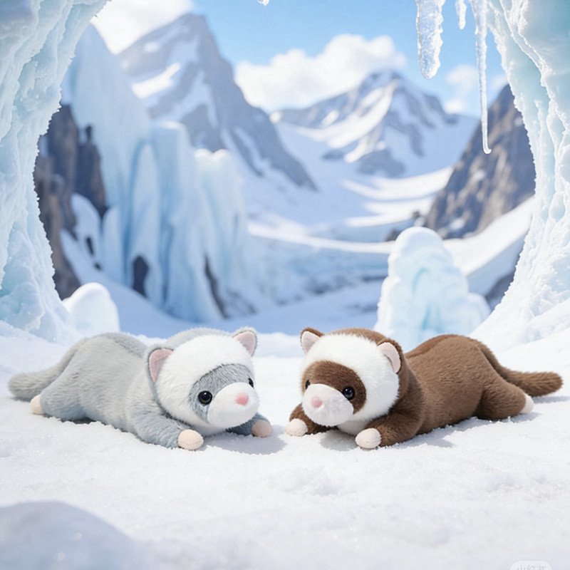 น่ารัก Ferret ตุ๊กตาของเล่น,นุ่มสมจริง Ferret ตุ๊กตาสัตว์, Kawaii Ferret Plushie ของขวัญสําหรับเด็ก