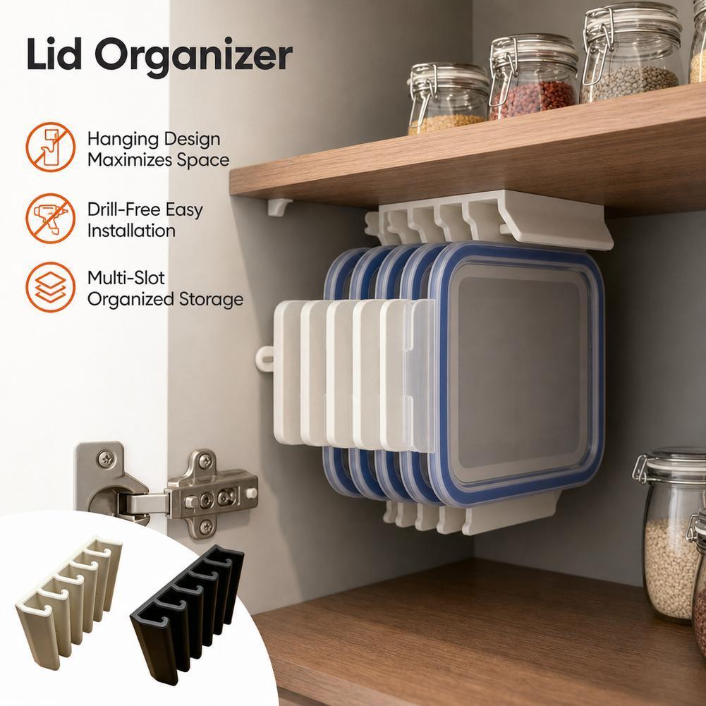 ภายใต้ตู้ฝาหม้อOrganizer Rackไม่มีเจาะMulti SlotสําหรับฝาปิดกระทะและอาหารW4i0