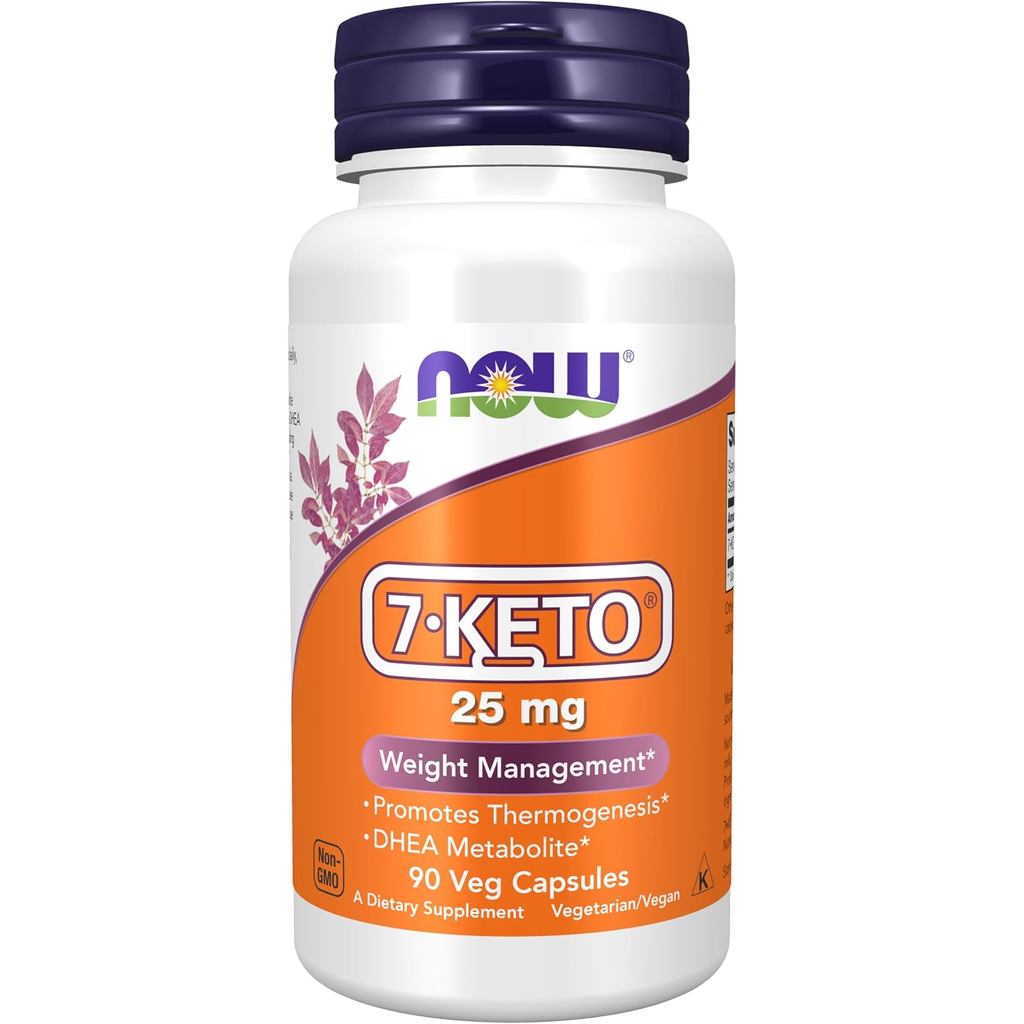 ผลิตภัณฑ์เสริมอาหาร NOW Foods 7-Keto (DHEA Acetate-7-one) 25 mg, Weight Management*, 90 Veg Capsules