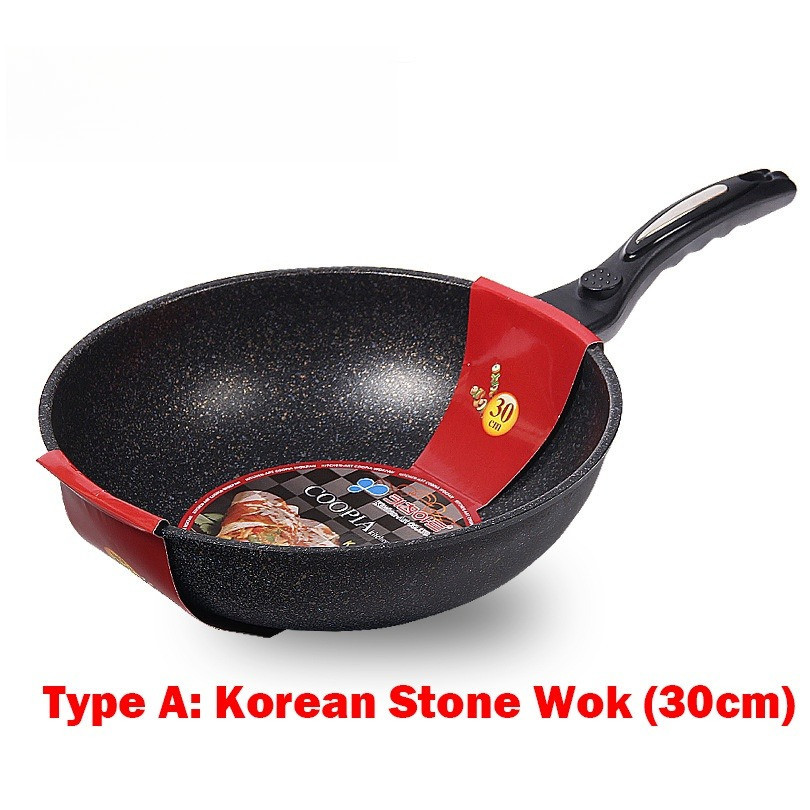 Non-stick Wok-Pan New Frying Pan Art Silver Nano Maifan Stone Wok Frying Pan