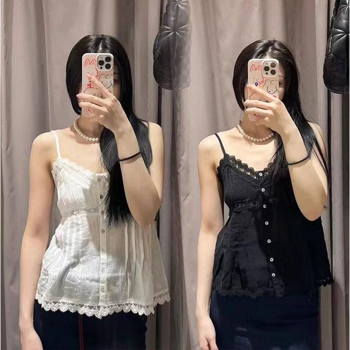 Red Berry-เสื้อกั๊ก/เสื้อกล้ามผ้าลูกไม้แบบหลวมๆ ดีไซน์เก๋ไก๋เซ็กซี่สำหรับฤดูร้อน สำหรับผู้หญิง-W765