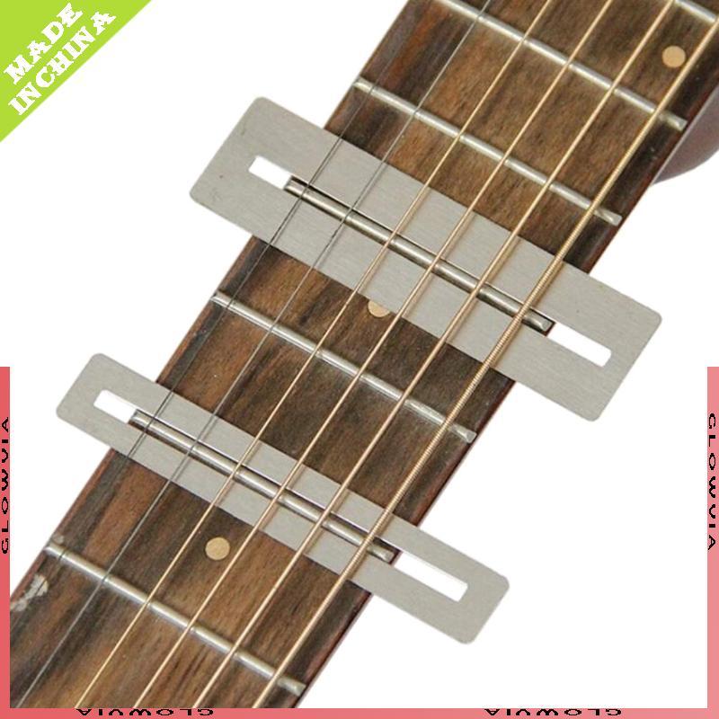 GLO 2 ชิ้นกีตาร์ Fret Protector โลหะ Fret Fingerboard Guard Bass กีตาร์ Fretboard Protector ชุด Fret