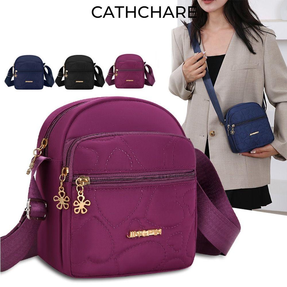 CATHCHARE294 Messengers Bag, Crossbody Nylon Small Square Bags, Multi-Channel Mobile Phone Bag