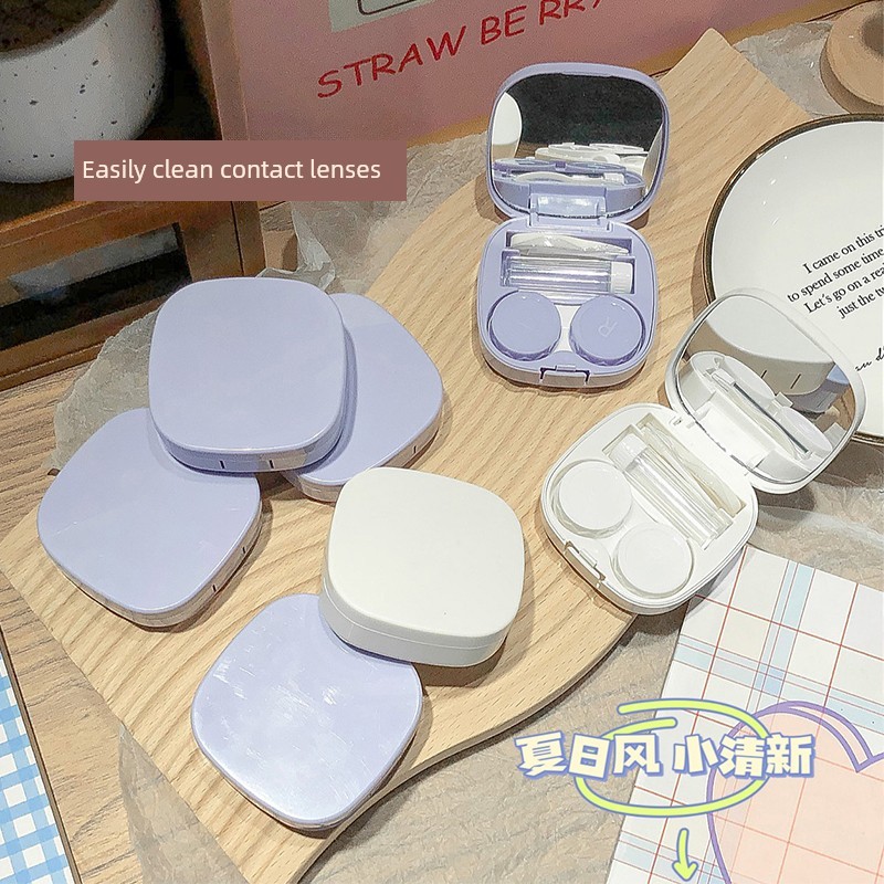 รายเดือน Watertight คอนแทคเลนส์กล่อง Plus พยาบาล Solution สําหรับชายขนาดใหญ่แบบพกพา Two in One Beaut