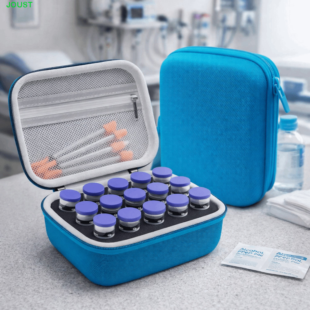 กล่องเก็บของ JOUST, เคส Vials ความจุขนาดใหญ่ 15 ช่อง, Vials Storage กันน้ําทนต่อการสึกหรอ 10ML Vials