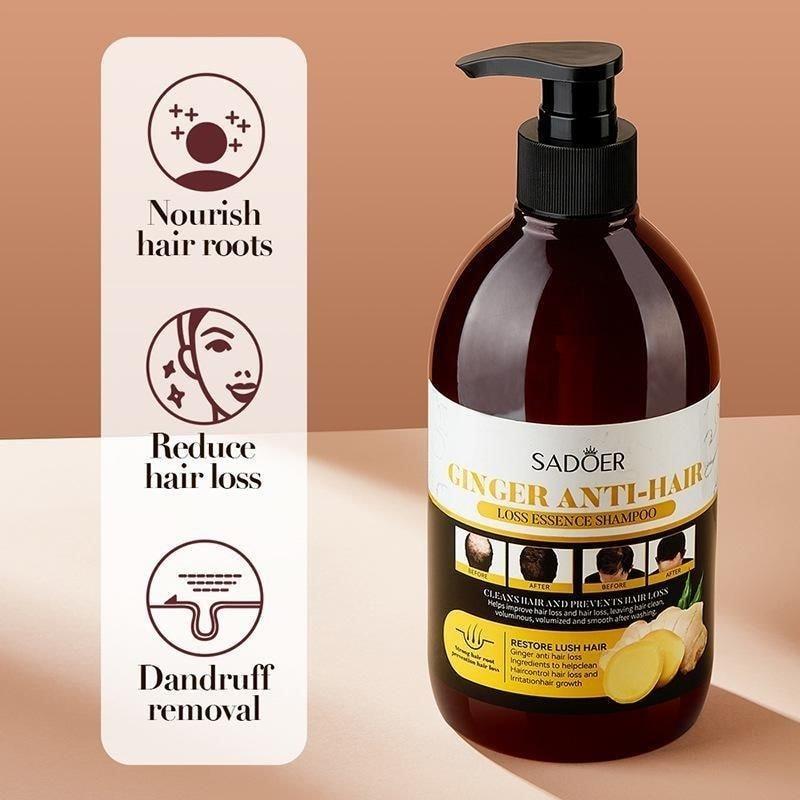 ~~ Ginger Anti-Lsing Shampoo 500ml SADOER Plant Shampoo Strong Root Hair Gentle Cleanser