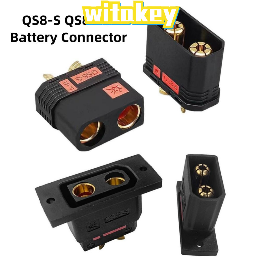 WITAKEY QS8P-S ปลั๊กแบตเตอรี่, ขั้วต่อ QS8-S สีดํากําลังสูง, Anti Spark Gold Plated QS8-S MF ปลั๊กชุ