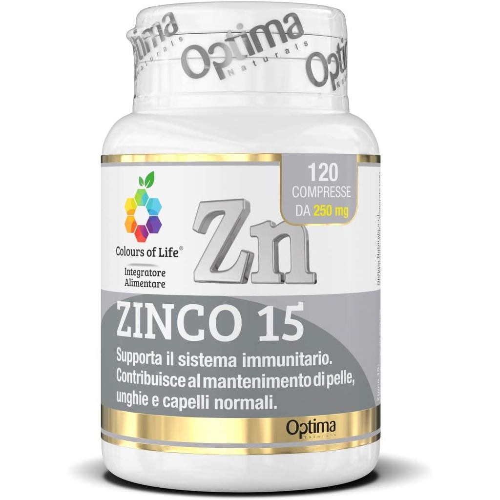 อาหารเสริม Life Color Zinc 15-Zinc-แร่ธาตุที่จําเป็นของออร์แกน-120 เม็ด