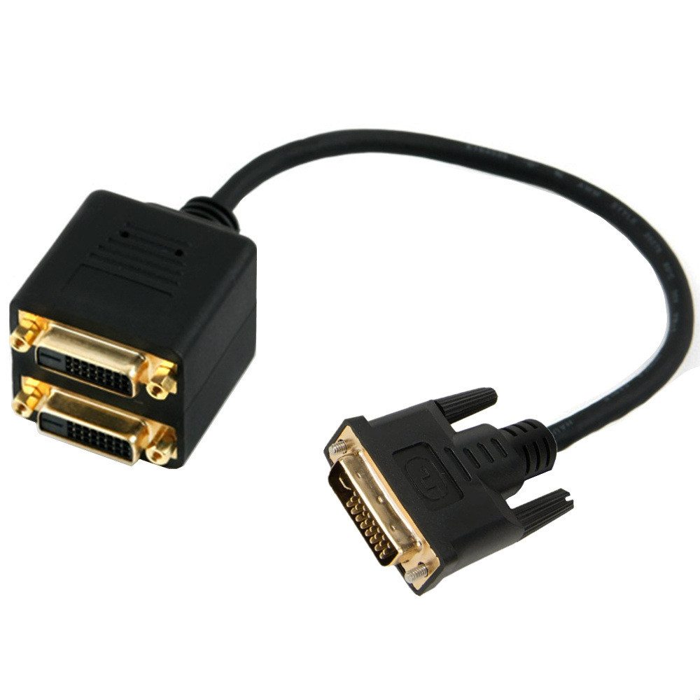 DVI-D One Male to Two Female 0.3m|24+1 Pin DVI One Point Two Video Split Cable|1080พี|เหมาะสําหรับคอ