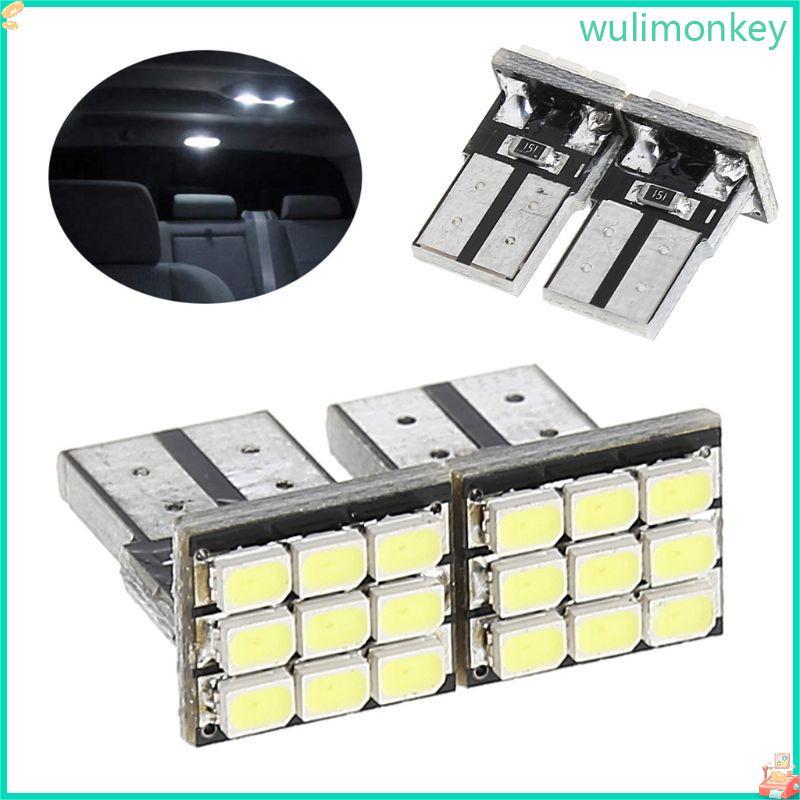 WU 2 ชิ้นหลอดไฟ LED สําหรับไฟหน้ารถ T10 194 168 W5W 9 LED SMD Bright FogLamp หลอดไฟ