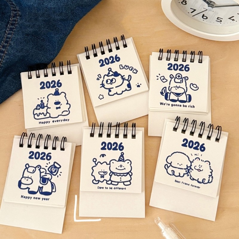 AMOONA Mini 2026 Horse Calendar งานฝีมือกระดาษที่ทนทานสําหรับตกแต่งบ้านสํานักงาน