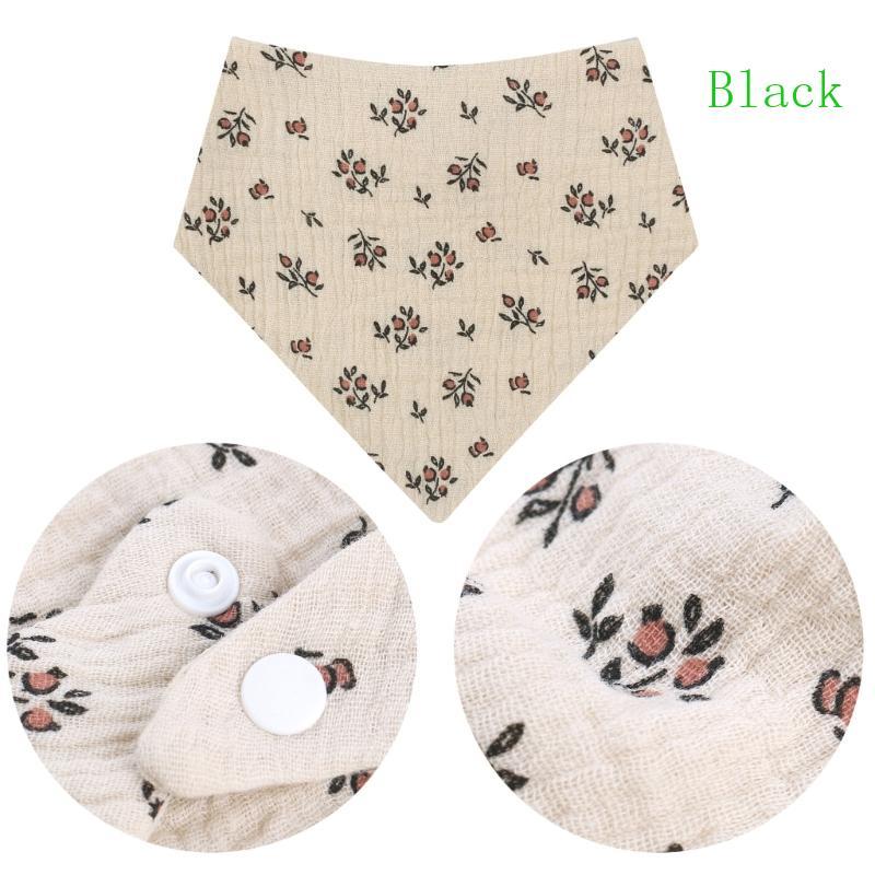 BLACK Breathable Cotton Bib Baby Burp Cloth Nursing Bib Saliva Towel Soft Teething Bib