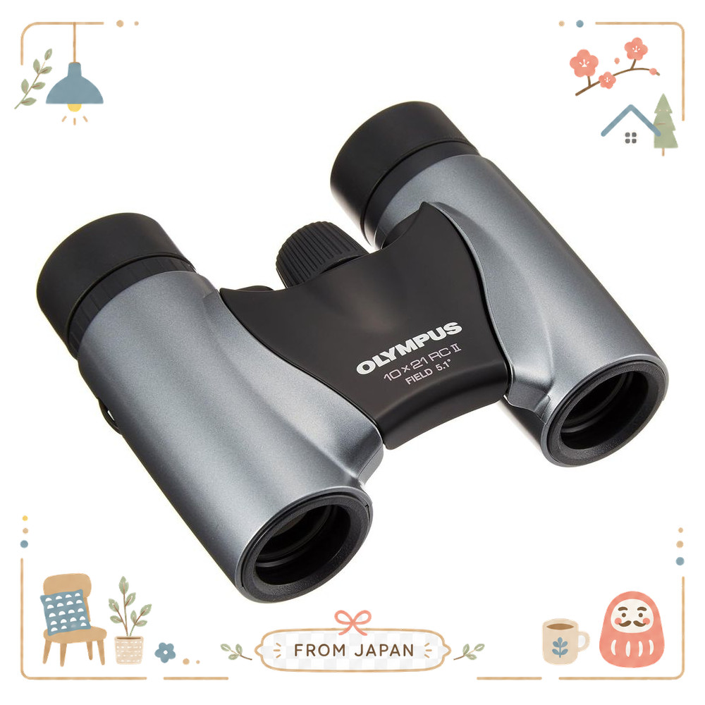 OLYMPUS กล้องส่องทางไกลปริซึมหลังคา RCII สีเงินเข้ม เล็กและน้ำหนักเบา พับเก็บได้ ท่องเที่ยว ใช้ในร่ม