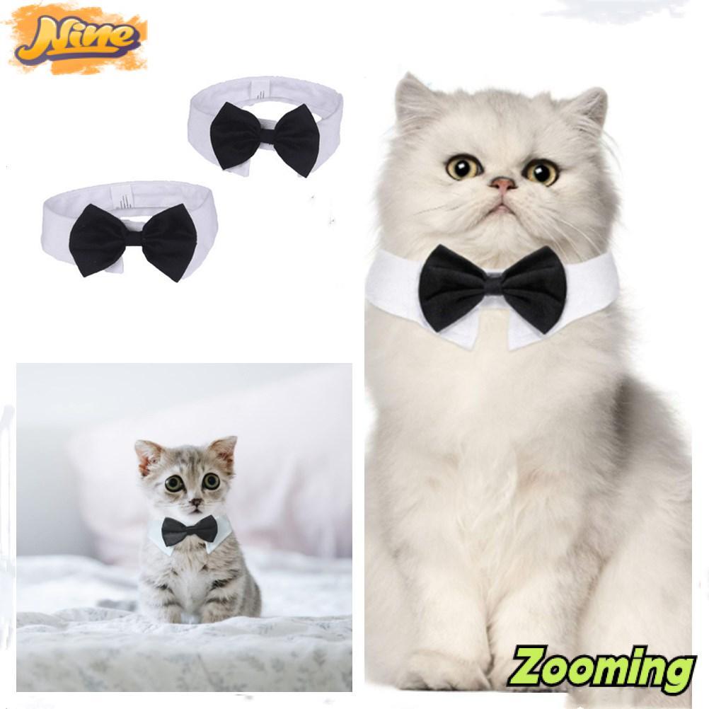 ZOOMING Cat Tuxedo Collar Birthday Party Puppy Cat ลูกแมวสัตว์เลี้ยงอย่างเป็นทางการ Tuxedo