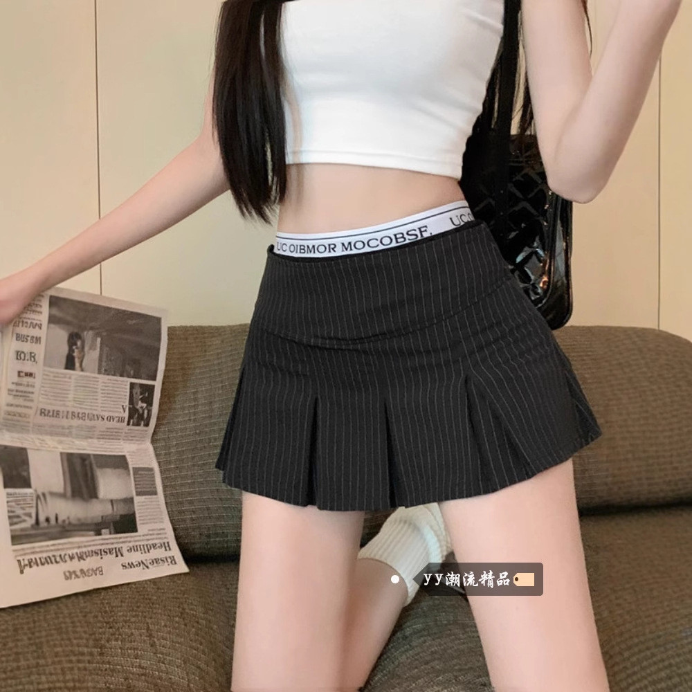 ks1075.th aSpice Girls สีดํากระโปรงสองชิ้นปลอมเอวสูง A- lin 0909l155w38Qz