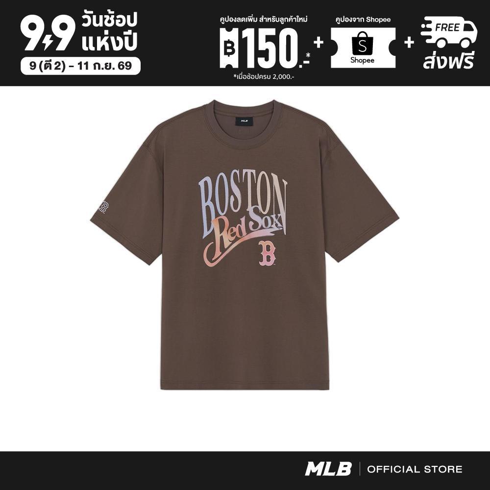 MLB เสื้อยืด ยูนิเซ็กซ์ Summer Vintage Graphic Over Fit T-Shirts รุ่น 3ATSX0563 43BRS สีน้ำตาล