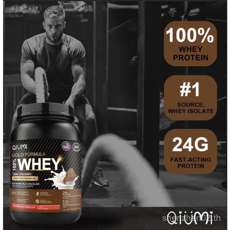 QIUMI 100% เวย์โปรตีนผง plement Fat Burner โปรตีนผง Creatine 2 LBS