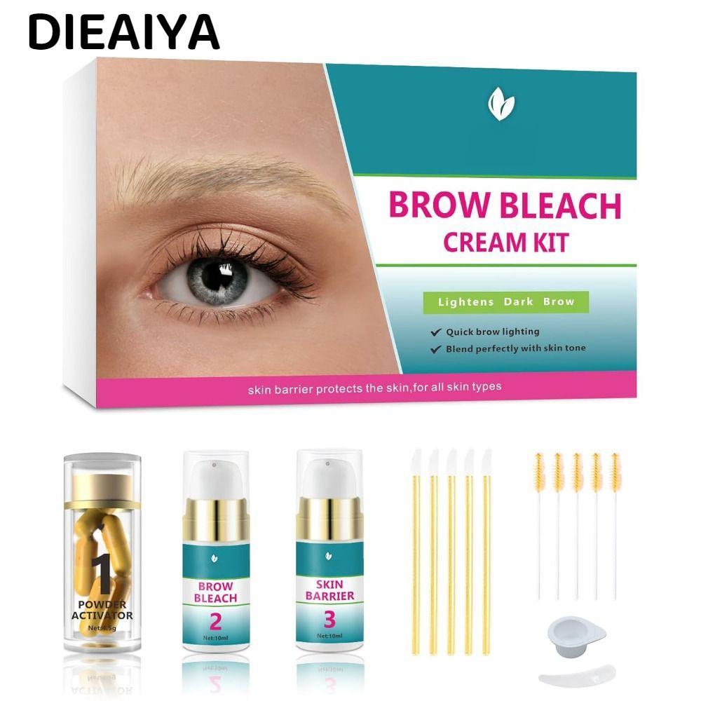 DIETAIYA Brow Bleach Kit ใช้งานง่าย 5 แอพพลิเคชัน Brow Lightening Kit, Eyebrow Bleach No Drip Quick 