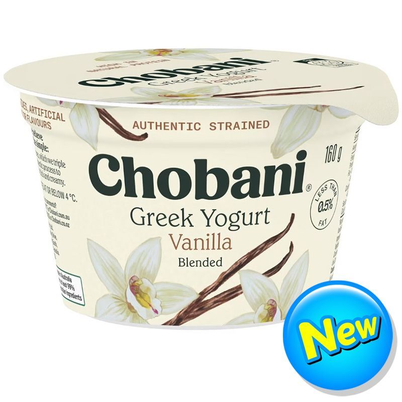 โชบานิกรีกโยเกิร์ตวานิลลา 160กรัม Chobani Greek Yoghurt Vanilla 160g.