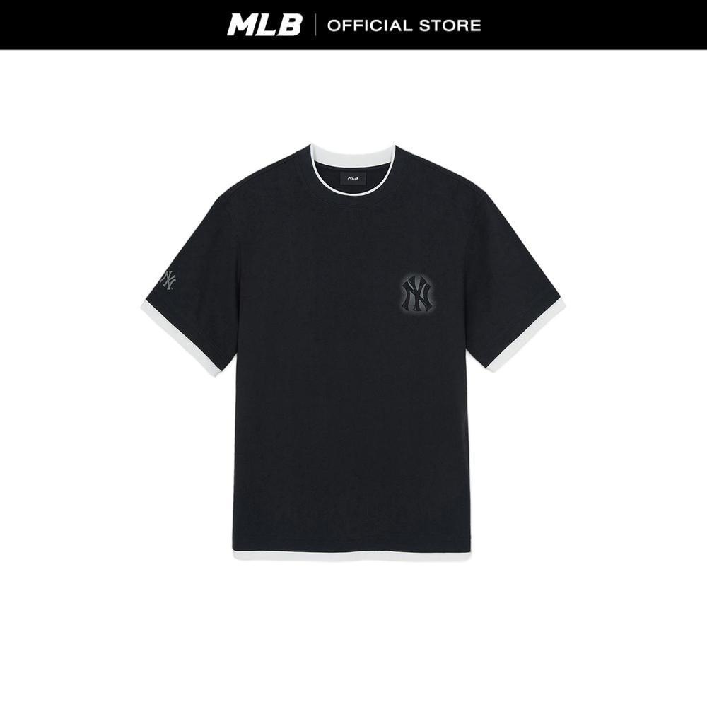 MLB เสื้อยืด ยูนิเซ็กซ์ Basic Street Logo Layered Over Fit T-Shirts รุ่น 3ATSB0963 50BKS สีดำ