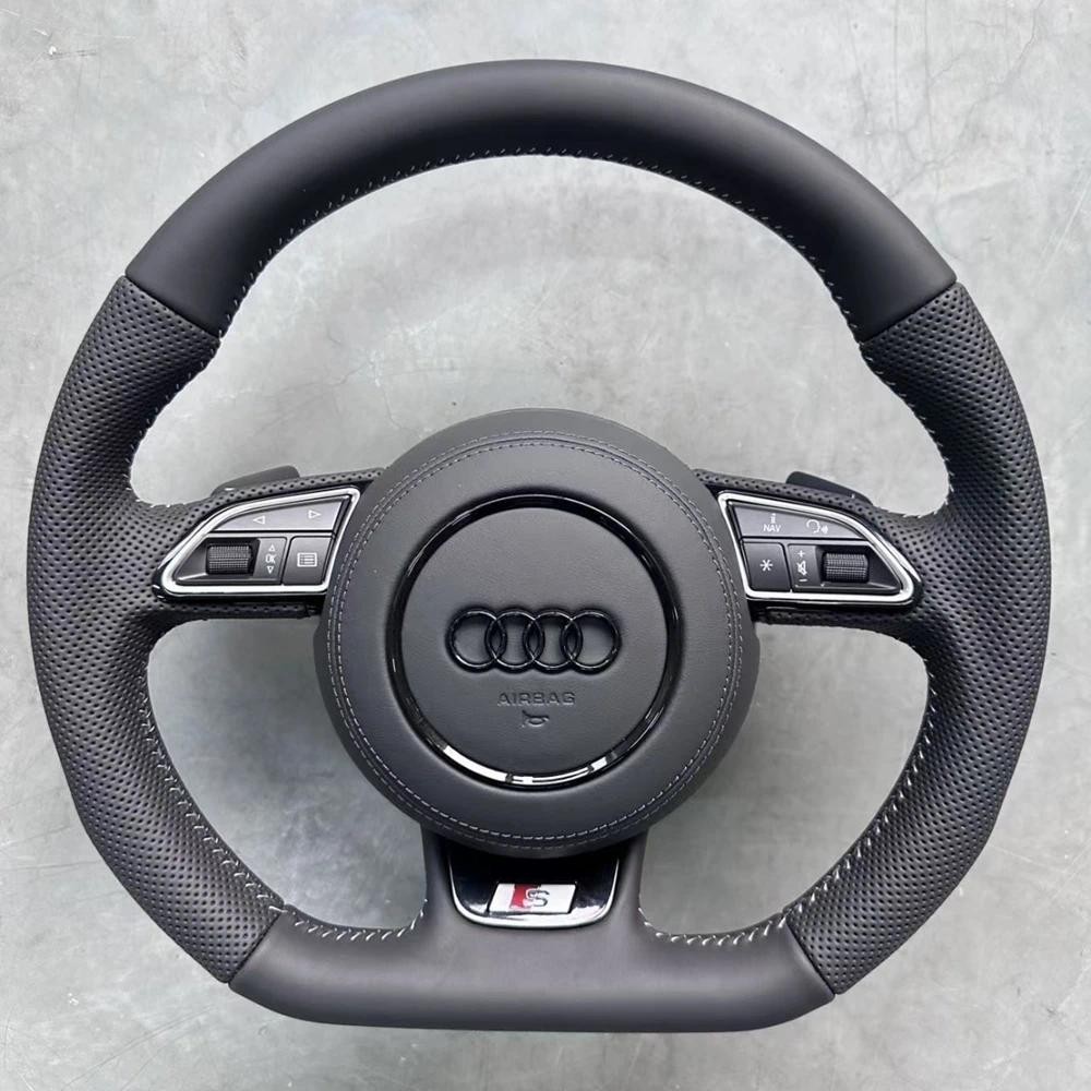 หนังไมโครไฟเบอร์พวงมาลัยรถสําหรับ Audi S1 8X S3 8V Sportback S4 B8 Avant S6 C7 S5 8T S7 G8 RS Q3 8U 