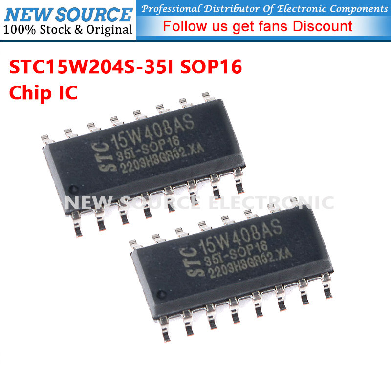 [1-5 ชิ้น] STC15W204S-35I SOP16 Microcontroller MCU IC Controller Chip แหล่งใหม่