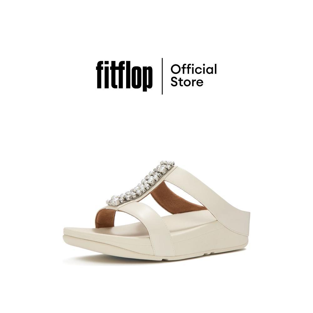FITFLOP FINO PEARLS-AND-CRYSTAL H-BAR รองเท้าแตะผู้หญิง รุ่น A2M-A99 สี BEIGE