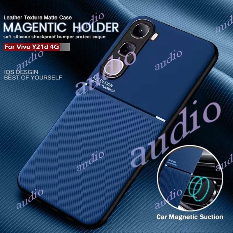 Vivo Y21d 4G 2025 กรณีผู้ถือแม่เหล็กหนังเกราะกันกระแทกเคสโทรศัพท์สําหรับ vivo Y21d y21d VivoY21d 4G 