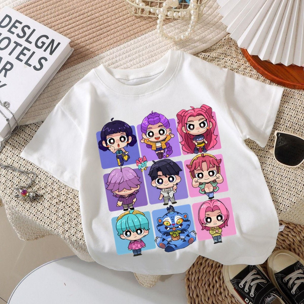 เสื้อยืดแขนสั้นสำหรับเด็ก สไตล์ K-pop ผลิตจากผ้าฝ้ายคุณภาพดี เหมาะสำหรับทั้งผู้ชายและผู้หญิง