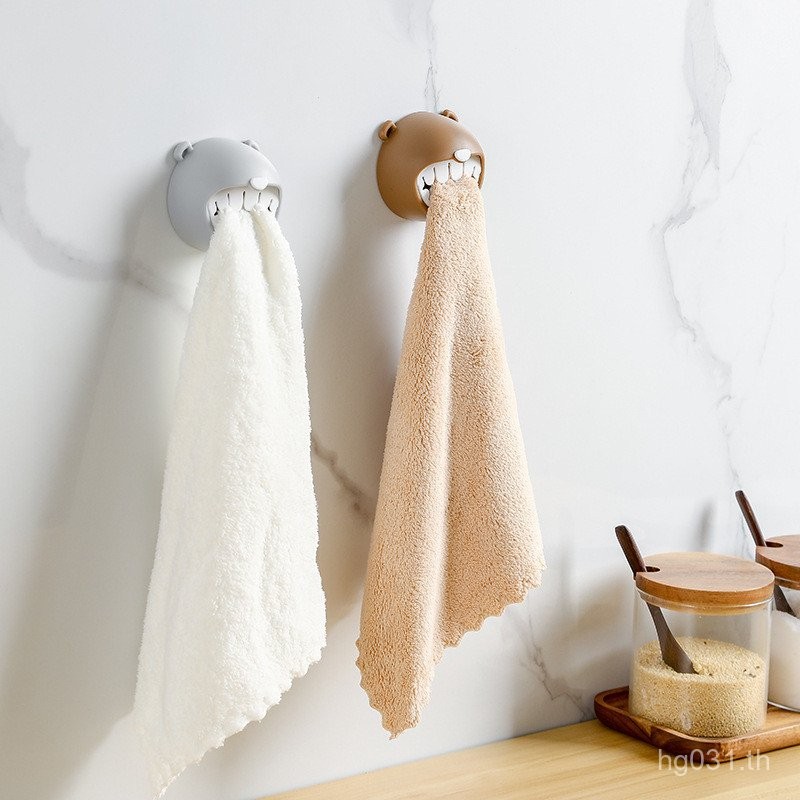 แขวนผนังตะขอผ้าขนหนูห้องน้ําเจาะฟรีคลิปเสียบผนังตะขอห้องน้ําผ้าขนหนูใบหน้าเครื่องมือที่มีประโยชน์ 6B