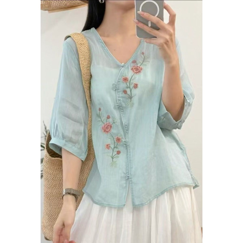 Yueyuejia Seckill 259 Tianhua DTH High-End กันยายน 2025 ฤดูใบไม้ผลิฤดูร้อนสไตล์ใหม่วรรณกรรมสไตล์Retr