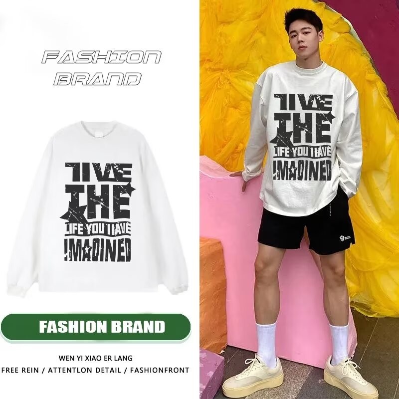 2025 NEW 2025 Autumn Winter New American Retro Letter Print Crewneck Sweatshirt Unisex Lazy Style Lo