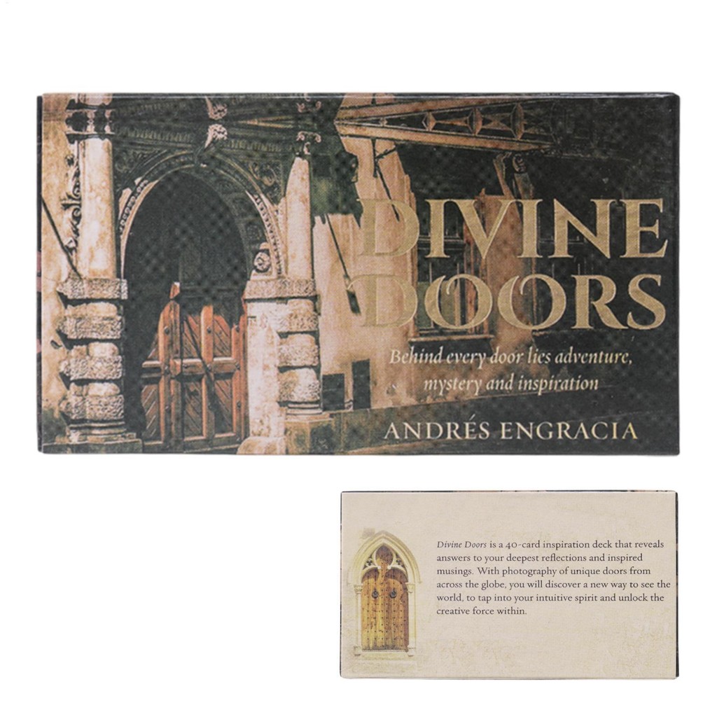 Divine Doors การ์ดโต๊ะไพ่ทาโรต์ Full-ภาษาอังกฤษรุ่น 40-Sheep แบบพกพา Oracle Deck ลึกลับ Divination เครื่องมือเกมกระดาน tayennith
