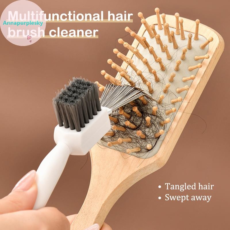 Annapursky 2 in1 หวีทําความสะอาดทําความสะอาดที่ละเอียดอ่อนแปรงผมหวีทําความสะอาดเครื่องมือจับ Embed เ