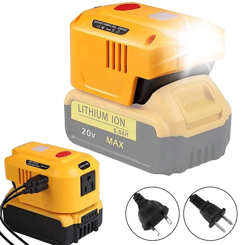 150W อินเวอร์เตอร์สําหรับ Dewalt 18V 20V DC 20V To AC 110V/220V เครื่องกําเนิดไฟฟ้าอินเวอร์เตอร์พร้อ