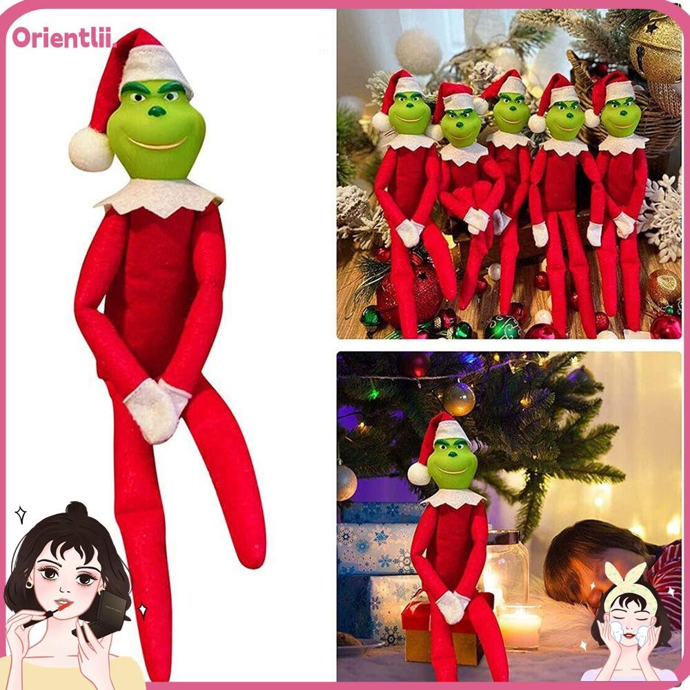 ORIENTTK Grinch Elf ตุ๊กตาสร้างสรรค์ตกแต่งจี้ตุ๊กตาคริสต์มาส