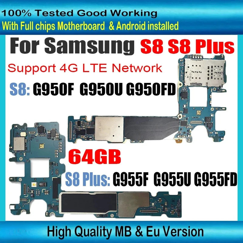 สําหรับ Galaxy S8 G950F G950FD G950U S8 Plus G955F G955FD G955U เมนบอร์ดปลดล็อคทําความสะอาด IMEI Log