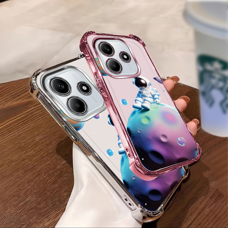 เหมาะสําหรับ Redmi NOTE 14S 14 Pro Plus 5G 4G เคสโทรศัพท์กันกระแทกElectroplated รูปแบบสาวสวย TPU ปลอ