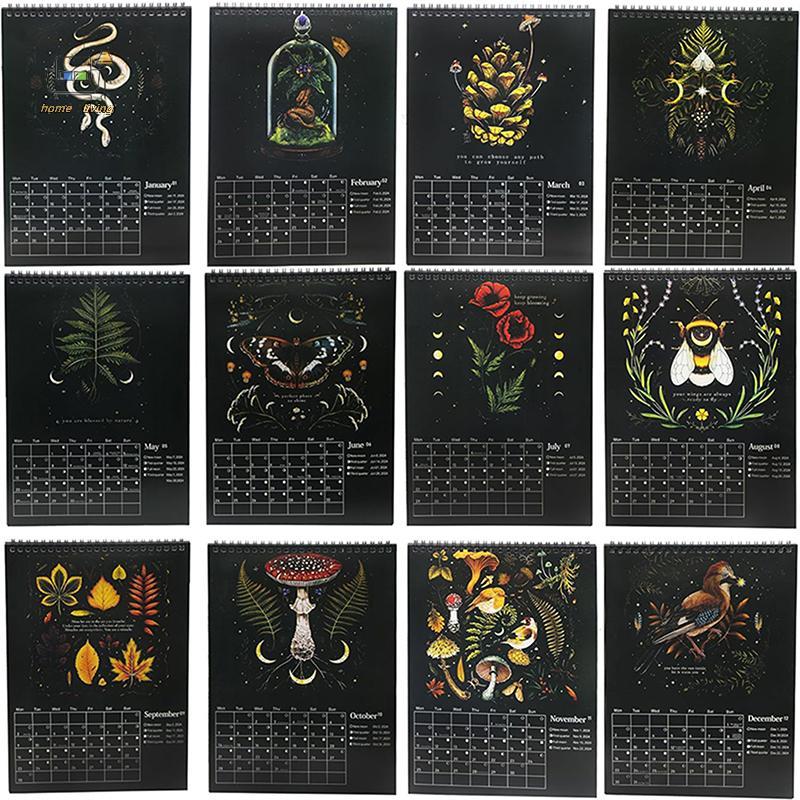 [ออนว] ปฏิทิน จันทรคติ ป่ามืด 2026 มี 12 ภาพประกอบ ออริล วาดผ่าน ปี 12 ปฏิทินติดผนังสีสันสดใสรายเดือ