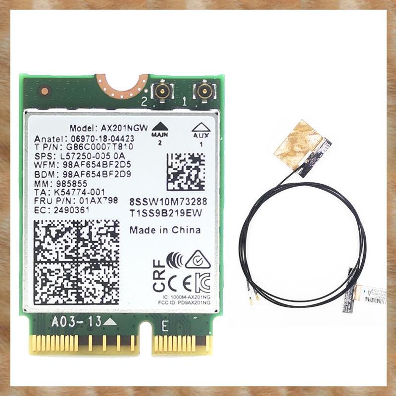 [KYG] AX201 AX201NGW การ์ด WiFi พร้อมเสาอากาศ 2X M.2 CNVio2 2.4 Ghz/5Ghz