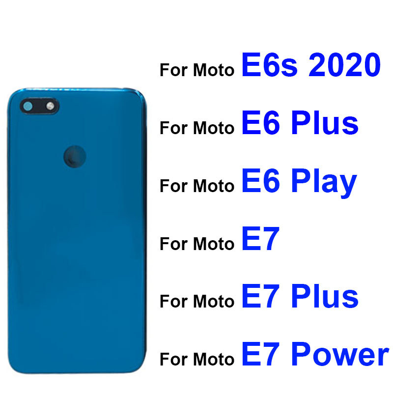 สําหรับ Motorola Moto E6 Play E6 Plus E6i E6s E7 E7 Plus E7 Power ด้านหลังแบตเตอรี่ประตูฝาหลังแบตเตอ