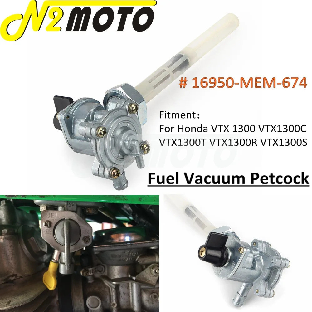 รถจักรยานยนต์ถังน้ํามันเชื้อเพลิงสวิทช์ Petcock Tap 16950-MEM-674 สําหรับ Honda VTX 1300 VTX1300C VT