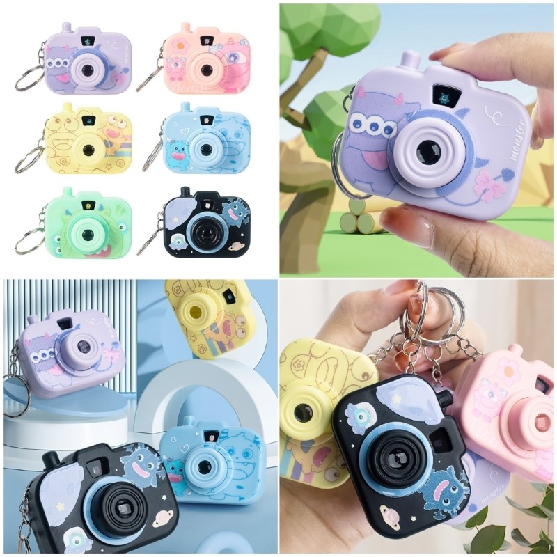 Kiss Plastic Kids Camera Keyring พร้อมรูปการ์ตูน Projection Feature ของเล่นเด็ก